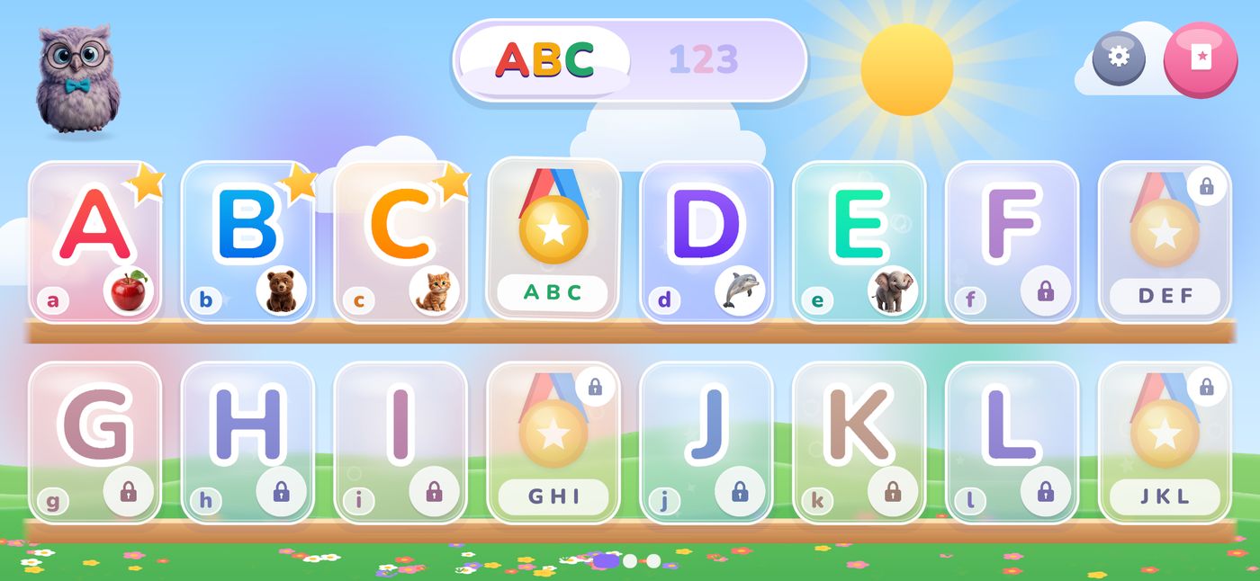 The shelf of letters, tests and stickers