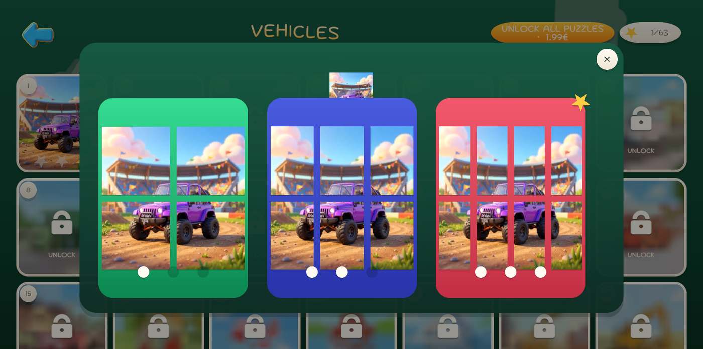 Choosing 4, 6 or 8 pieces
